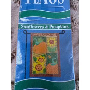 Sunflowers & Pumpkins Fall Autumn Decorative Flag 12.5" X 18" For Garden Mailbox